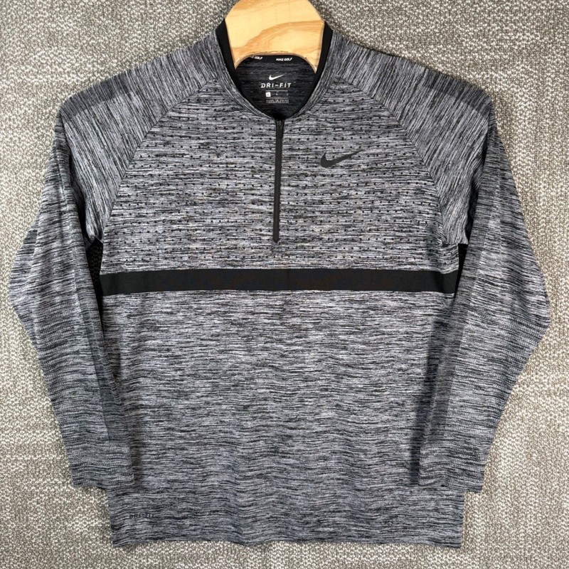 Nike Golf Blade Collar 1/4 Zip Pullover Mens Large Grey Dri-Fit Long Sleeve gallery