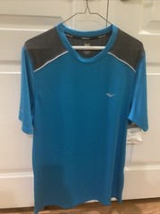 Everlast Everdri Short Sleeve Training Workout Mens Medium Blue/ Black Mesh