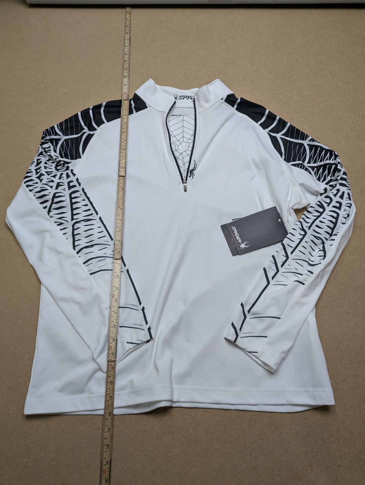 Spyder DryWEB Base Layer 1/4 Zip Mens XL White Ski Thermal Performance Top 5060 gallery