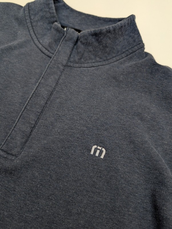 Travis Mathew Golf Cloud 2.0 1/4 Zip Jumper - Heather Blue - Size XL - RRP £109 gallery