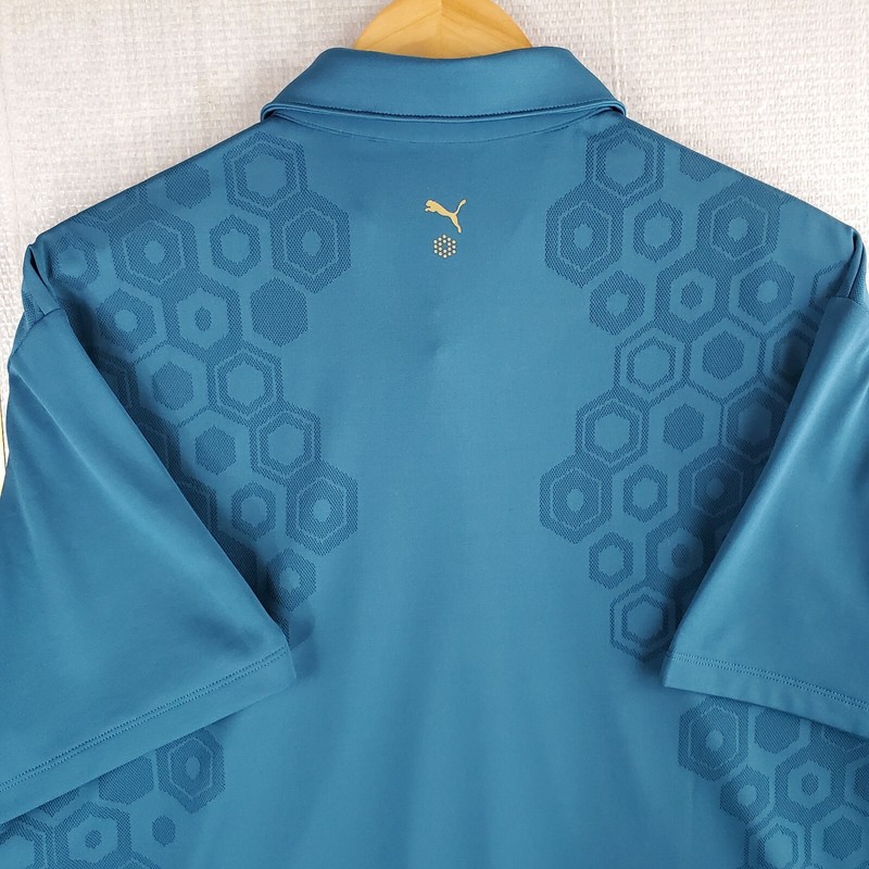 PUMA GOLF Size XL DryCell Mens Stretchy Performance Golf Polo Shirt Blue Wicking gallery