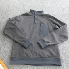 Mountain Hardwear Fleece Pullover Mens Medium Gray Snap Mock Neck Hiking Top
