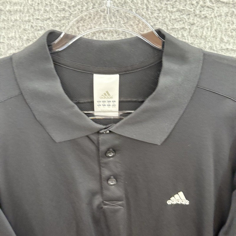 Adidas Shirt Men XL Club 3 Stripes Tennis Polo Black White Golf Short Sleeve NOS gallery