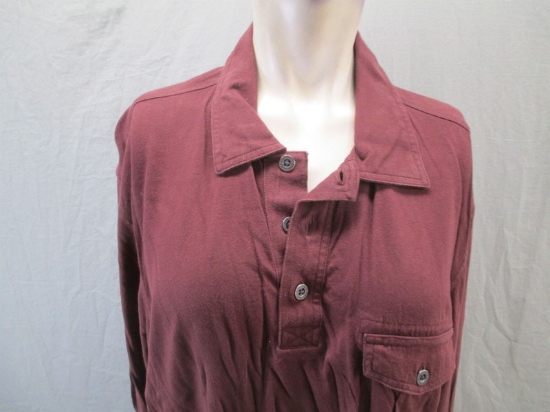 Eddie Bauer Size L mens Brown Long Sleeve Collared Buttons Outdoor Pull Over 779 gallery