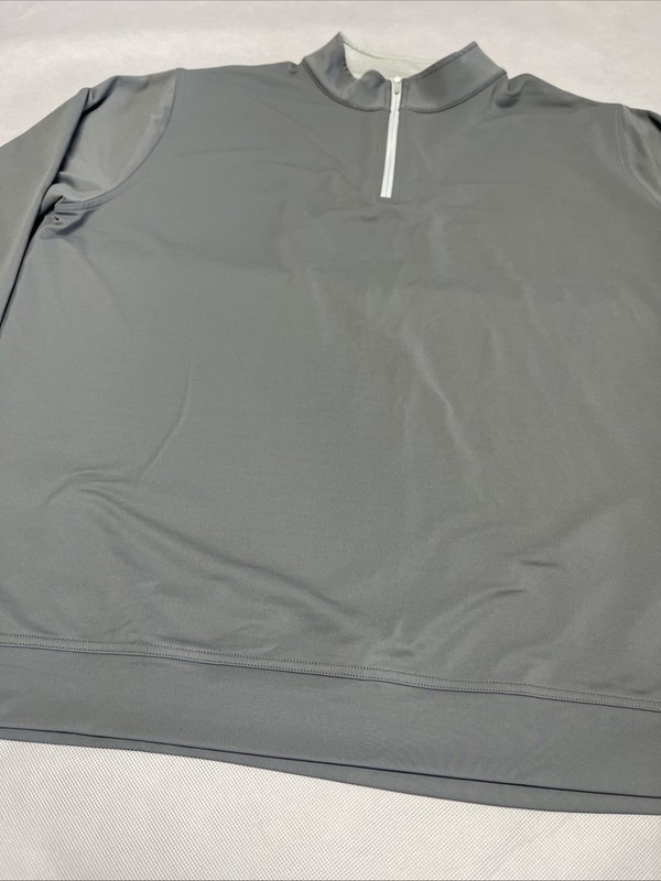 Peter Millar Perth Quarter Zip Stretch Performance 2XL Mens Grey Golf Logo gallery