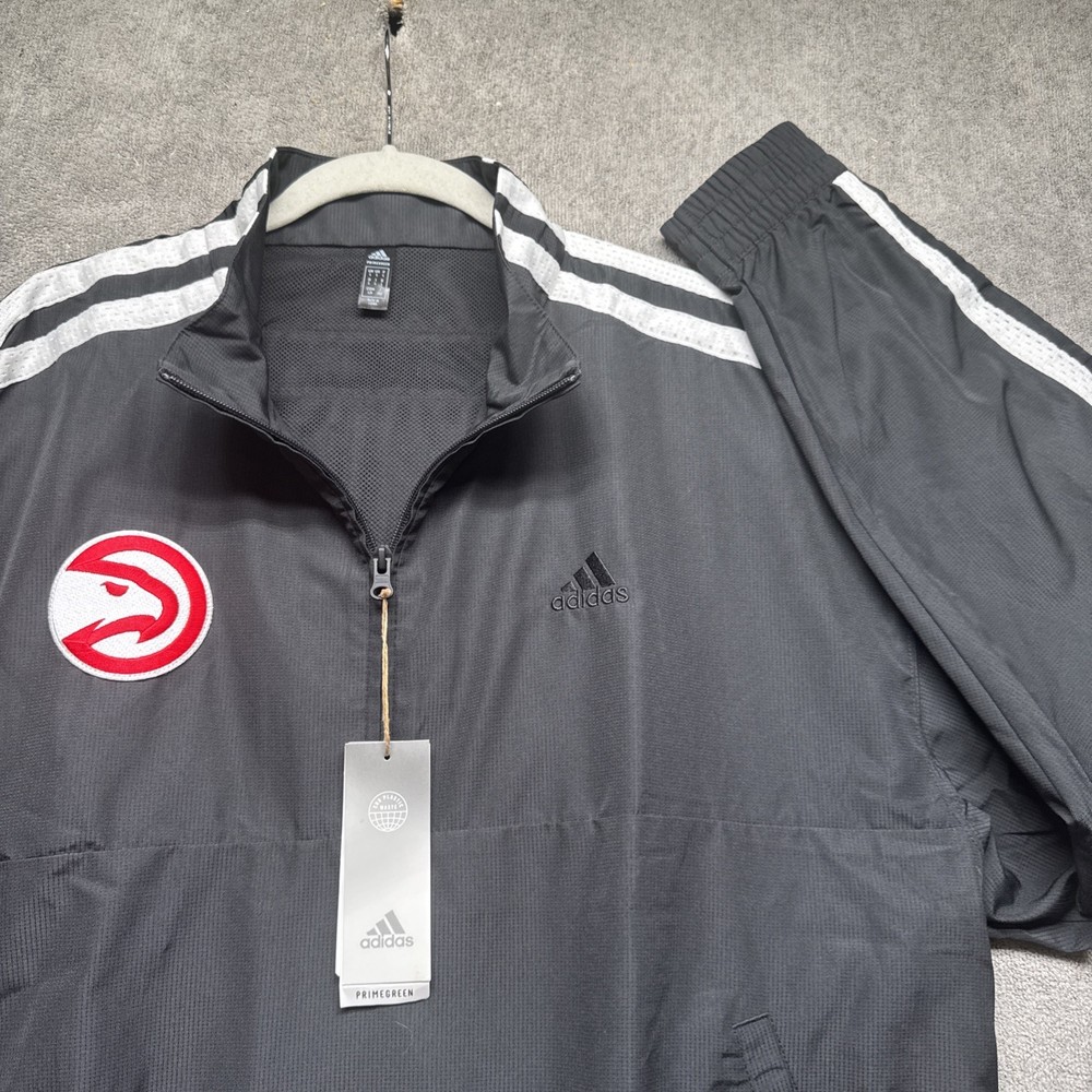 Atlanta Hawks Adidas AEROREADY 1/4 zip black training pullover men’s large L