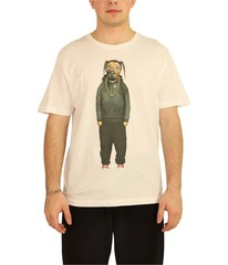 Elevenparis Mens Rap Dog Graphic T-Shirt, white, XL