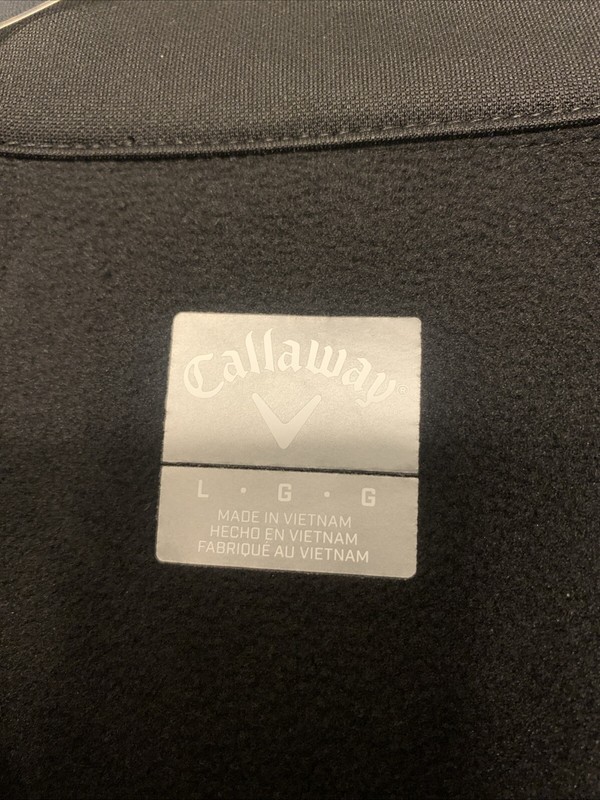 Callaway Black Quarter Zip Pullover w/Zip Pocket Jacket Warm Light Sz Large Golf gallery