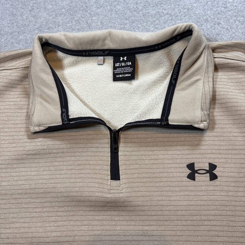 Under Armor Golf Men’s Beige Pullover Quarter Zip Sz Large Tall Storm Preppy gallery