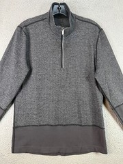 Lululemon Sweater Mens Medium Gray Surge Warm 1/4 Zip Pullover Two Tone Athletic