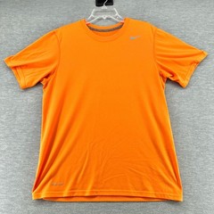 Nike Dri-Fit T-Shirt Mens Medium Orange Performance Short Sleeve Crew Neck Solid
