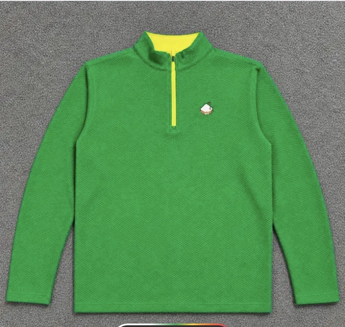 Pins And Aces Masters Green 2004 Colorway 1/4 Zip Collar Jacket Waffle NIP XL gallery