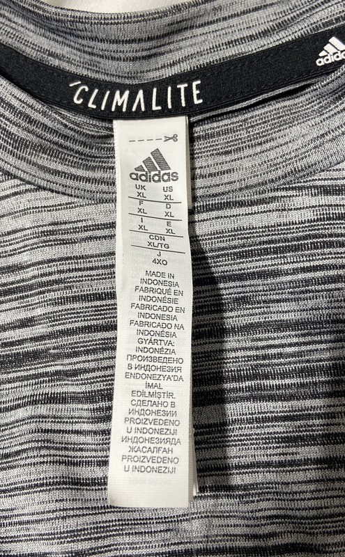 Adidas Men's Training Essential Tech Tee Gray White Climalite NWT XL gallery