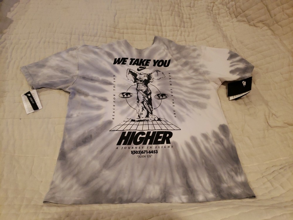 Nike NSW Men’s Tie Dye Style Gray T-Shirt 100% Authentic BQ1031 021 Sz M