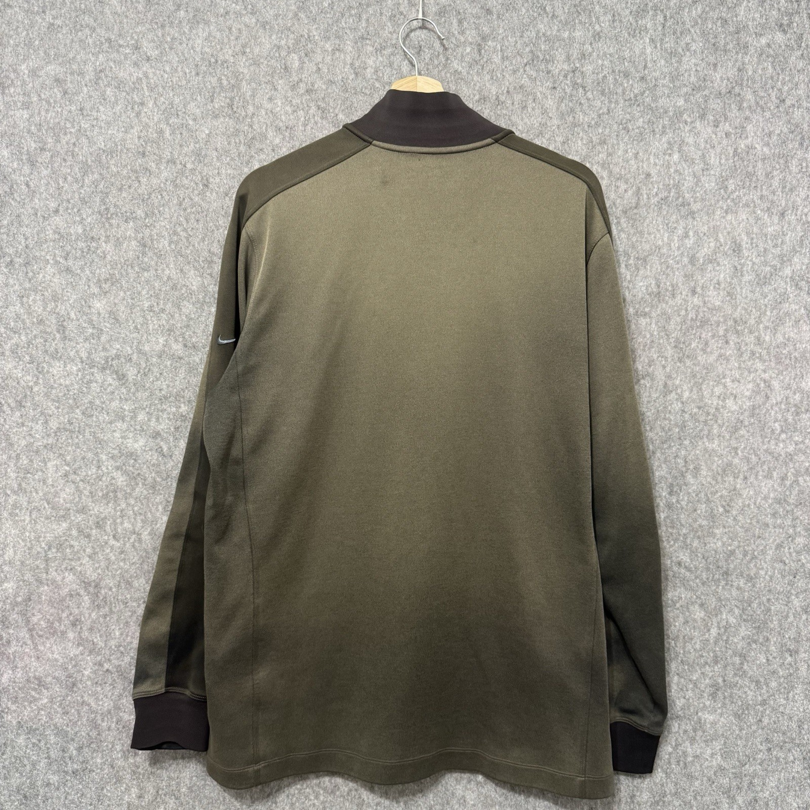 Nike Golf Dri-Fit Quarter Zip Pullover Men’s Sz L Olive Green APEX Motor Club gallery
