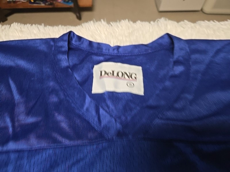 VTG DeLong Football Jersey Adult Small Blue #42 Silver Stripes (Lions Cowboys) gallery