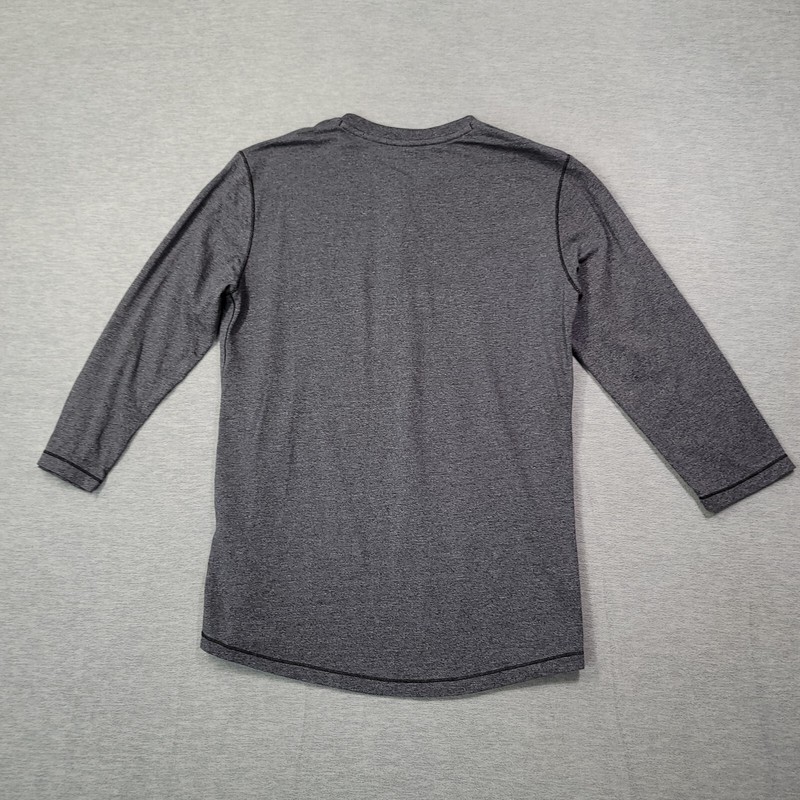 Under Armour T-Shirt Men's Small Gray Project Rock Henley 3/4 Sleeve Raglan gallery