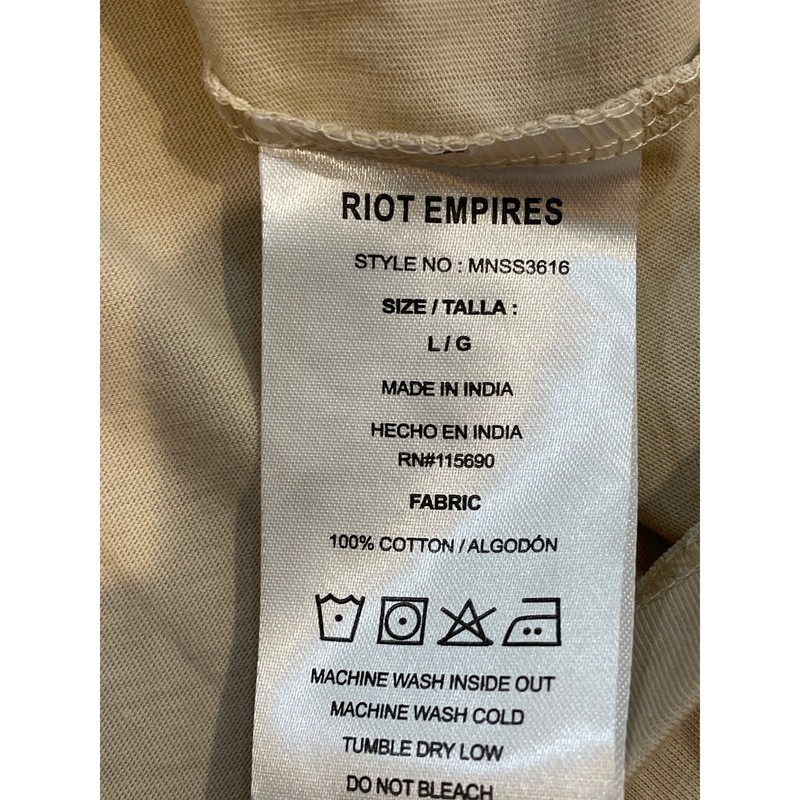 Riot Empire Neutral Beige Short Sleeve Top – Size L – NWT gallery
