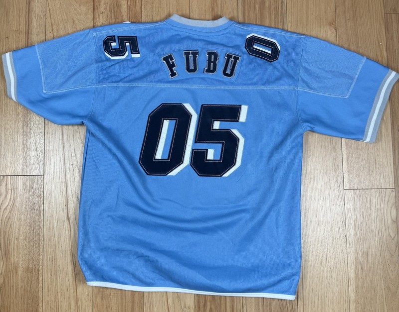 VINTAGE Fubu 05 Sports Series Football Jersey Mens XL Blue Pullover Y2K Hip Hop gallery