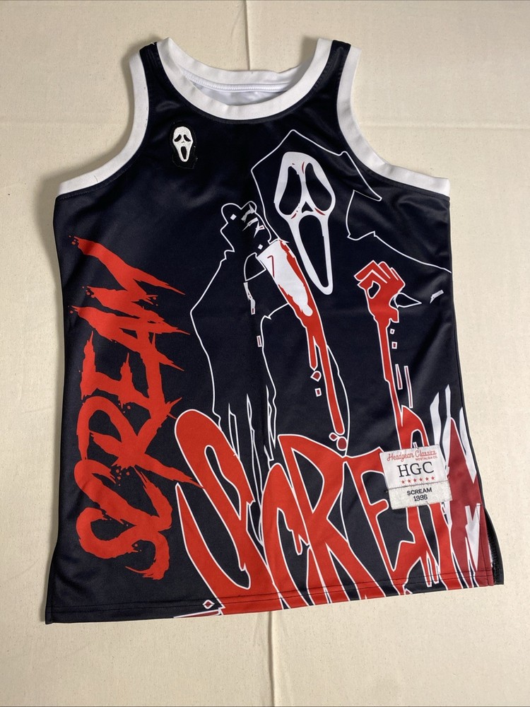 Headgear Classics Scream 1996 Ghost Face Basketball Jersey Black Size M