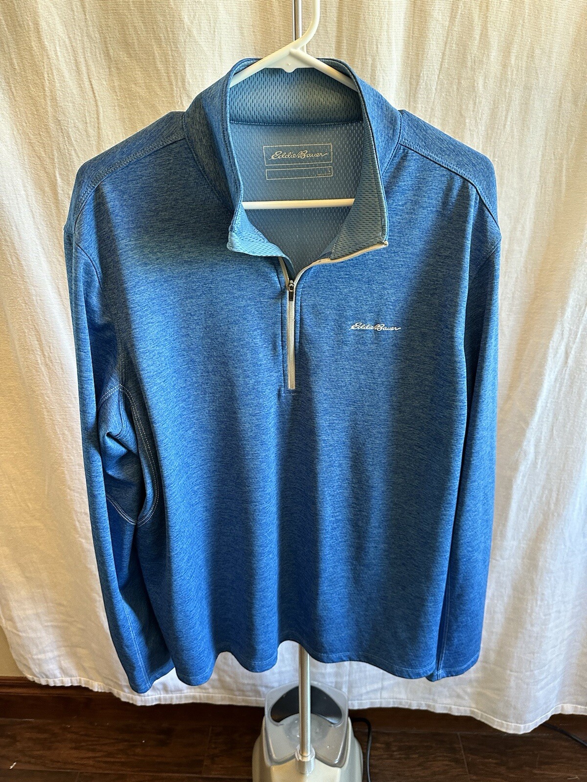 Men's Eddie Bauer Resolution Long Sleeve 1/4 Zip Blue Sz Large FreeDry Sport gallery