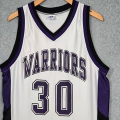 Vintage Russell Men 42 Medium Warriors 30 Basketball Jersey Satin Purple USA