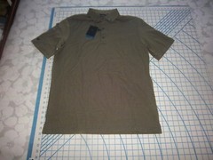 MENS MEDIUM OLIVE GREEN THIN STRIPED GREG NORMAN GN POLO SHIRT – NWT