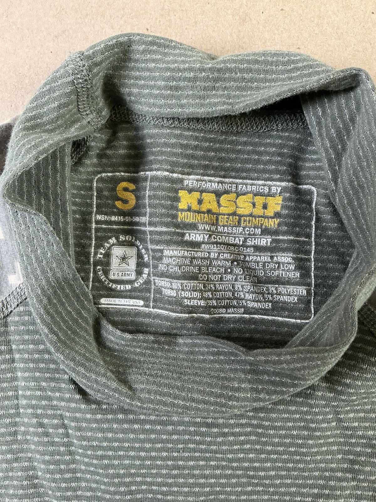 Massif Army Combat Shirt Mens Small Green ACU Camo Long Sleeve Mock Neck Uniform gallery