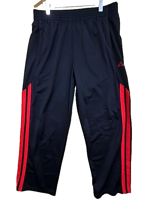 Adidas Track Pants Mens Black Red Striped XL Performance gallery