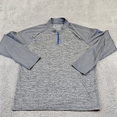 Under Armour Shirt Mens Medium Gray 1/4 Zip Tech Long Sleeve Pullover Run Active
