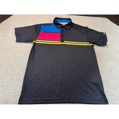 Slazenger Men’s M Polo Black Multi-color Color Block Athletic Wear Lightweight
