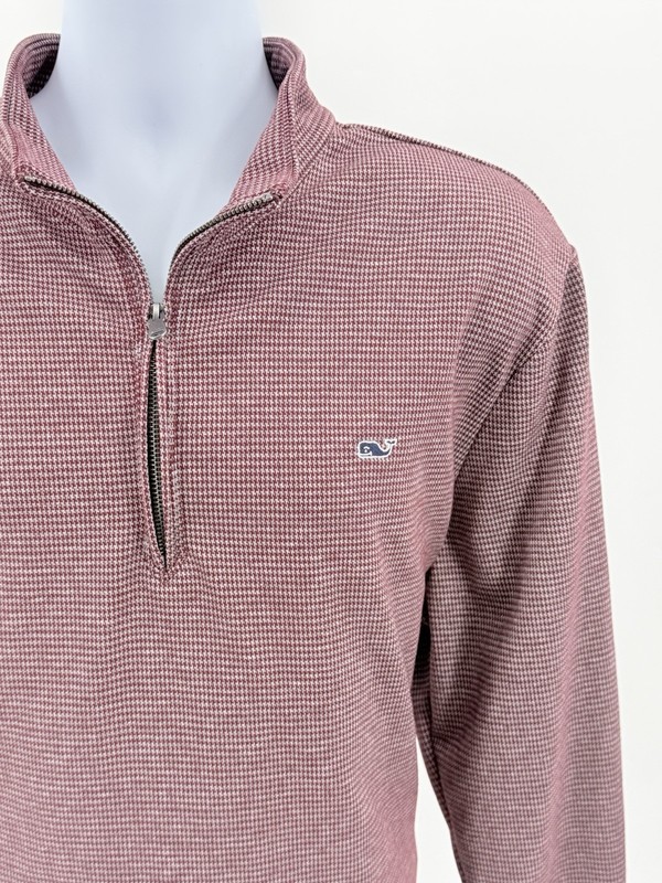 Vineyard Vines Perf Half Zip Houndstooth Crimson Grey 'Bama(ish) Men's XL NWOT gallery