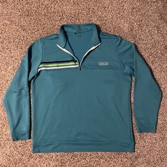Adidas Golf Mens 1/4 Zip Pullover Sweatshirt Size 2XL Teal Blue Long Sleeve