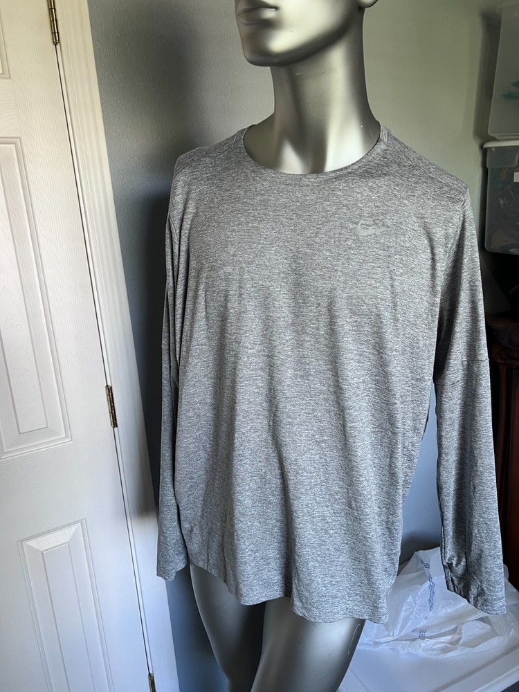 Nike Element Dri-FIT Running Crew Top Smoke Grey DD4754-084 Men's Size XL