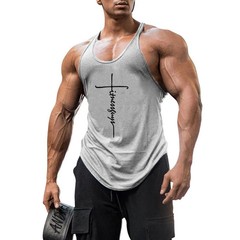 Brand Gym Mens Back Tank Top Vest Muscle Fashion Stringer Clothing Bodybuilding
