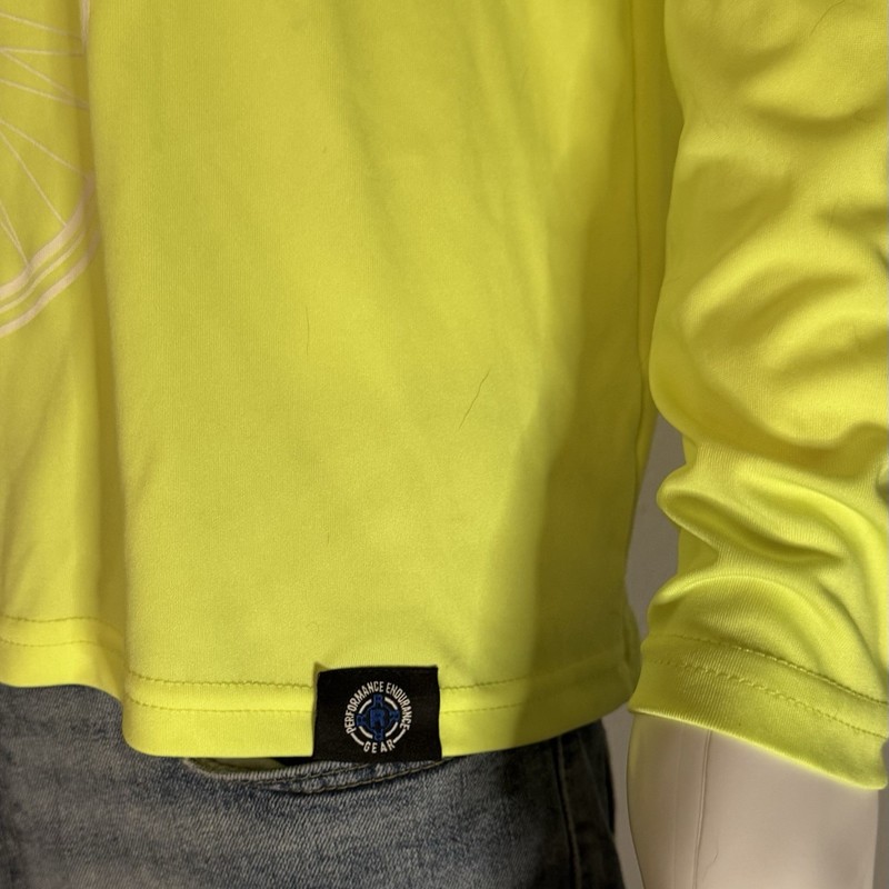 Performance Endurance Gear Neon Yellow Long Sleeve Shirt Size M White Bicycle gallery