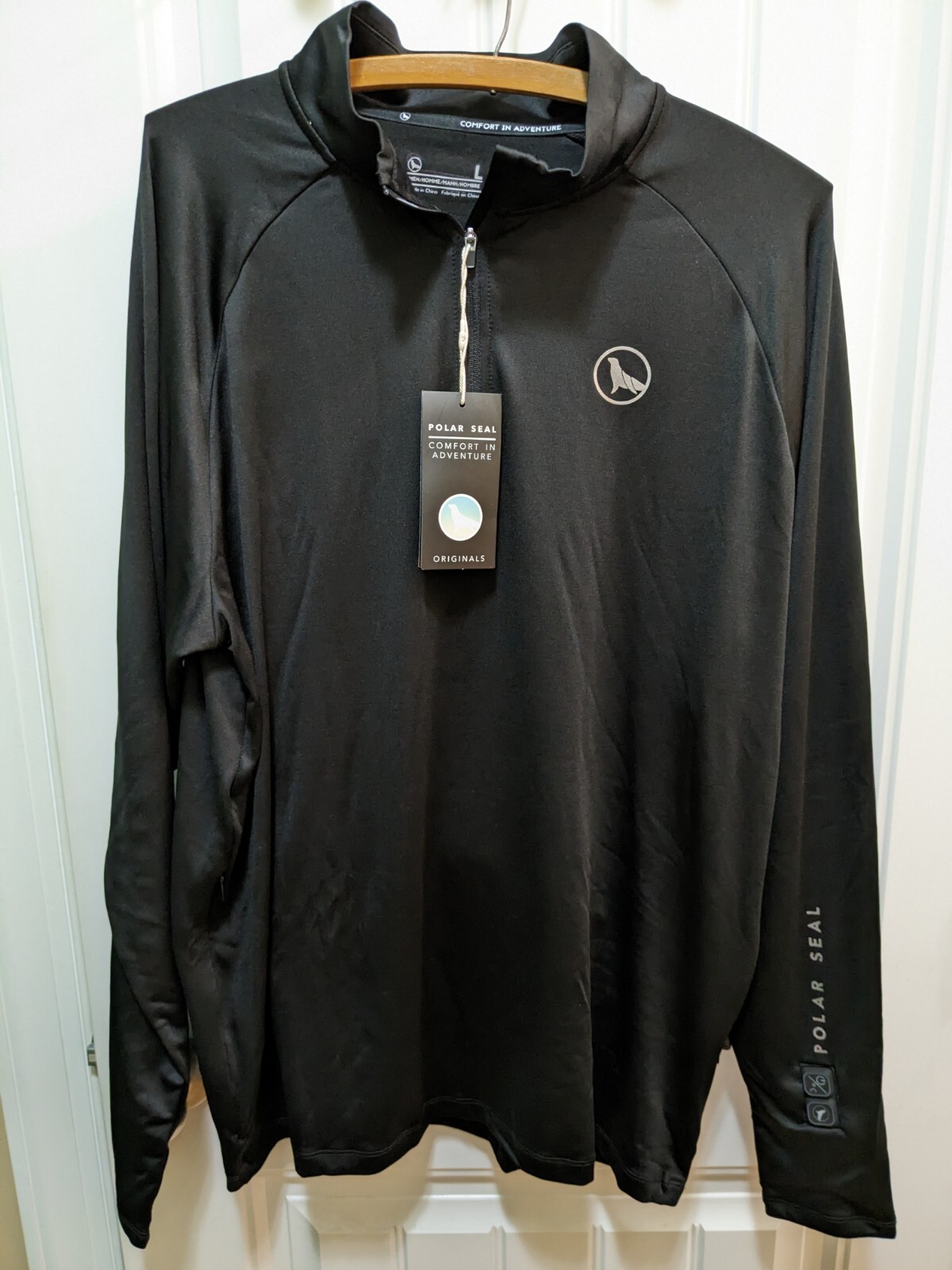 NEW POLAR SEAL HEATED QUARTER ZIP SHIRT BLACK MENS LARGE POWER BANK NOT INCLUDED gallery