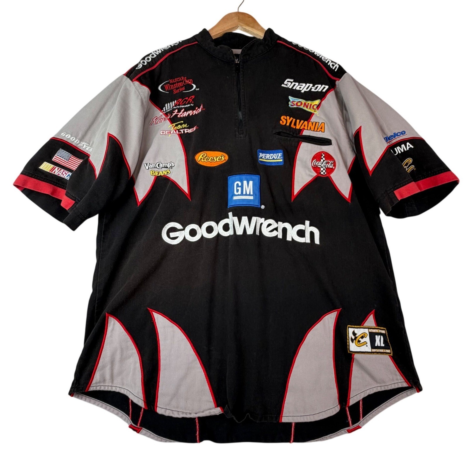 Chase Authentics Kevin Harvick Goodwrench NASCAR Racing Shirt XL Y2K Sponsor gallery