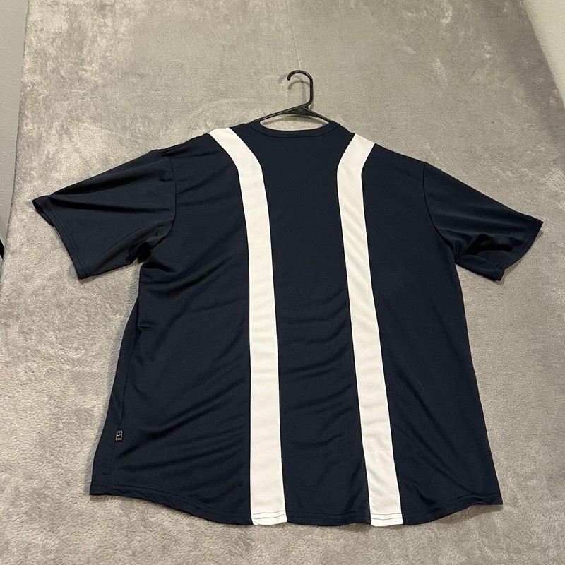 Nike Dri-FIT Court Shirt Mens XL Navy Blue White Short Sleeve Athletic Training gallery