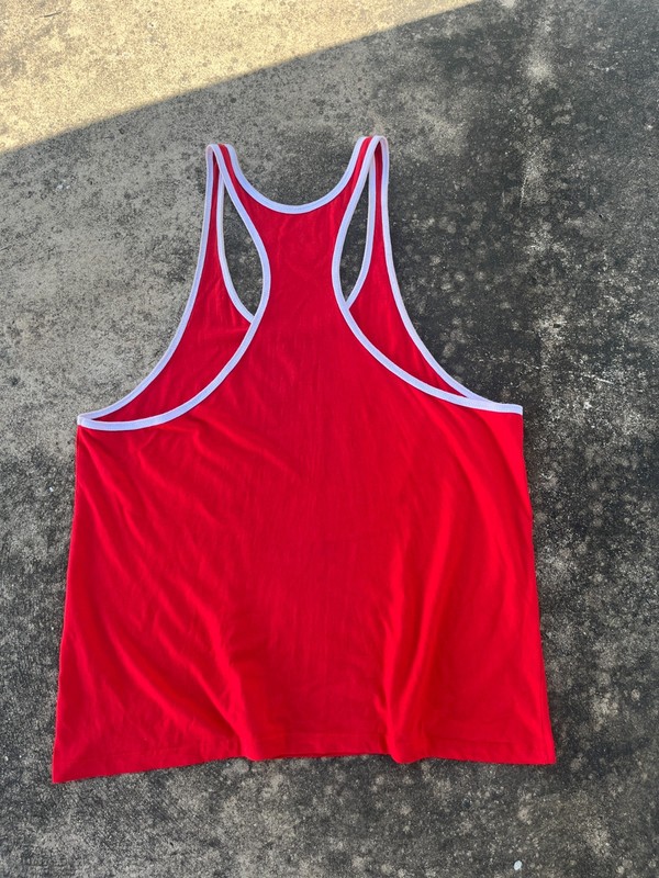 Golds Gym Muscle Shirt Tank Top Size LX Red Logo Made UnisexGym Top gallery