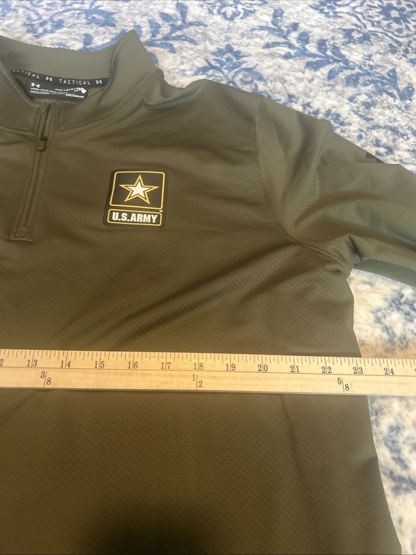 Under Armour ColdGear Pullover Mens 2XL Army Logo 1/4 Zip Long Sleeve Fleece gallery