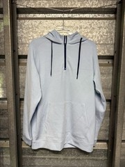 Swannies Hoodie Mens L 1/4 Zip Grayish Green Pullover Golf Performance Jacket