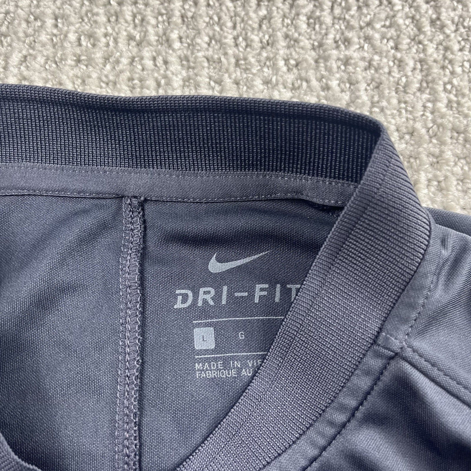 Nike Blade Collar Momentum Golf Shirt Polo Mens Large Gray Dri-Fit Stretch gallery