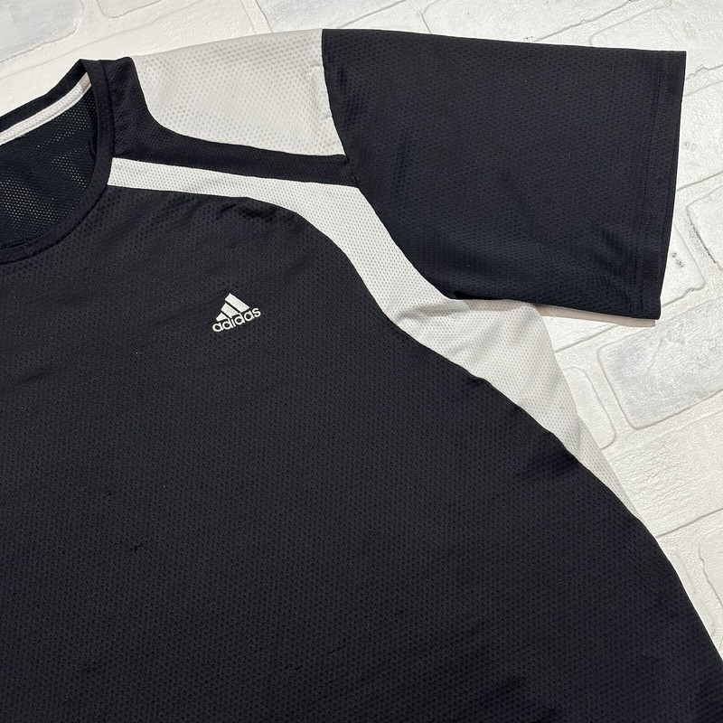 Adidas Shirt Mens S Black Soccer Football Jersey Cropped Diamond VTG Y2K Hip Hop gallery