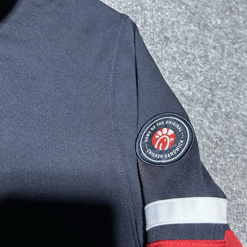 Oobe Pullover Shirt Mens Small Blue Chick-fil-A 1/4 Zip Long Sleeve Uniform gallery