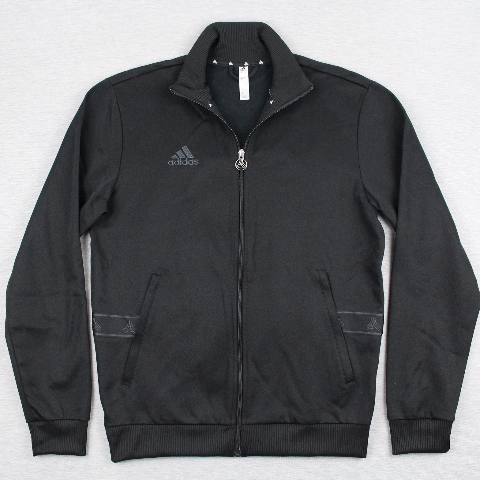 Adidas Tan Heavy Club Full Zip Jacket Mens Size M Black Cotton Polyester gallery