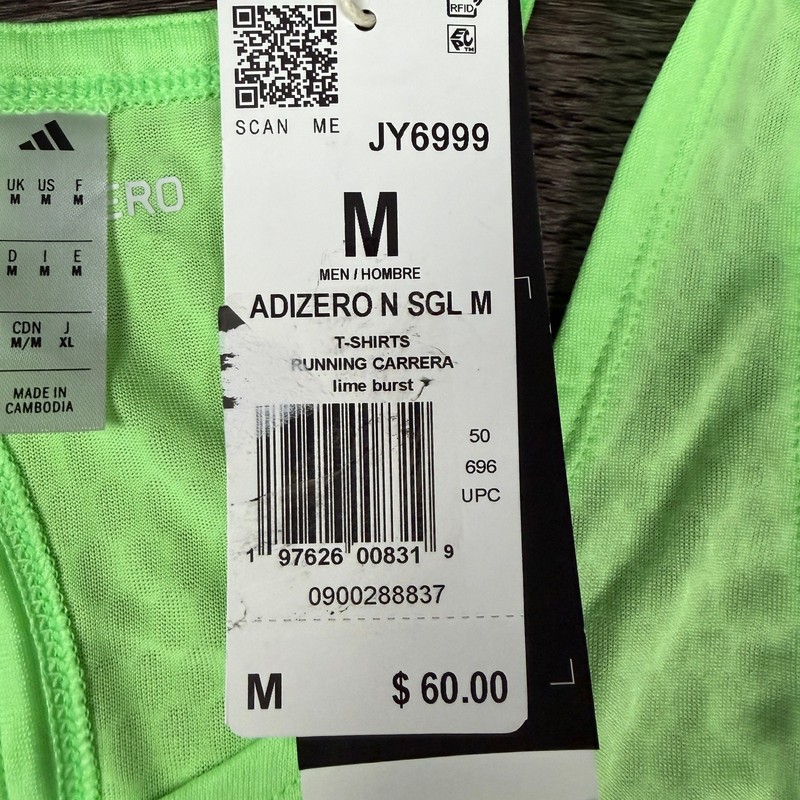 ADIDAS Adizero NYC New York Pro Elite Running Singlet Men's M Lime JY6999 gallery