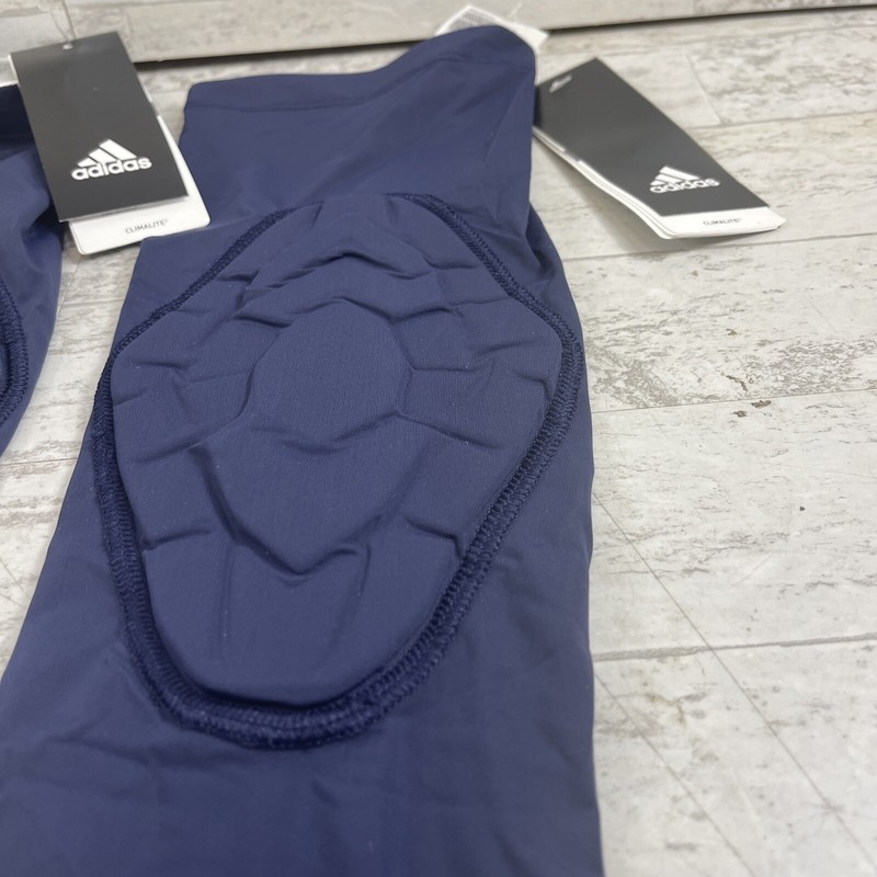 2 - NWT Adidas Techfit Men's Padded Compression Arm Elbow Sleeves Navy Blue LT gallery