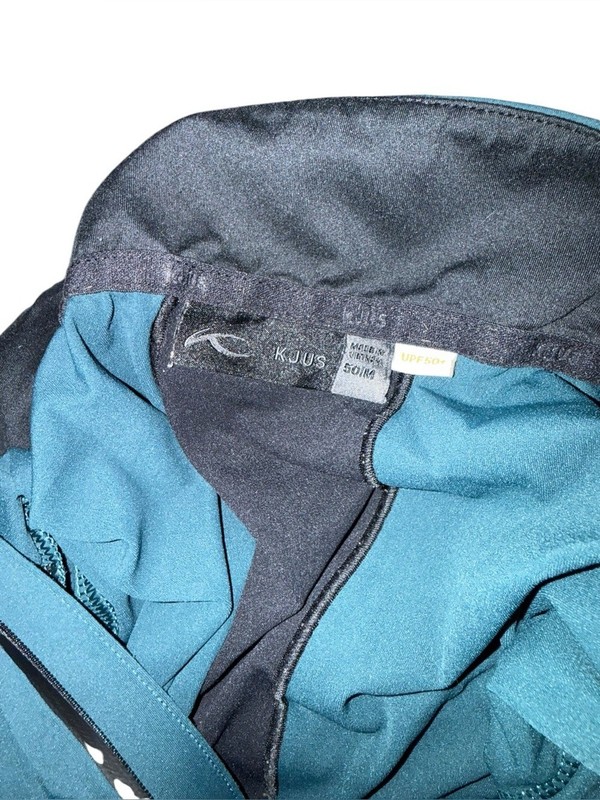 KJUS Men’s Quarter Zip Performance Pullover Teal Black Size 50 Medium UPF 50+ gallery