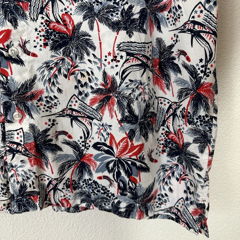 Columbia PFG Shirt Men 2XL Red White Blue Floral Hawaiian Vented Fishing Cruise gallery